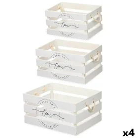 Jogo de Caixas Decorativas Love 3 Peças Branco Madeira (4 Unidades) de Gift Decor, Caixas - Ref: S3631023, Preço: 65,06 €, De...