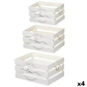 Set dekorativer Karten Love 3 Stücke Weiß Holz (4 Stück) von Gift Decor, Boxen & Kästen - Ref: S3631023, Preis: 71,83 €, Raba...