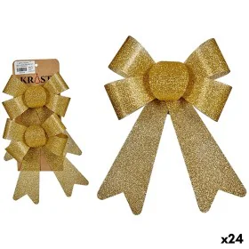 Set Adornos de Navidad Lazo Dorado PVC 16 x 3 x 18 cm (24 Unidades) de Krist+, Navidad - Ref: S3631027, Precio: 39,98 €, Desc...