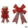 Conjunto de Decorações de Natal Laço Vermelho PVC 15 x 2 x 17 cm (24 Unidades) de Krist+, Natal - Ref: S3631029, Preço: 38,72...