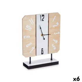 Table clock White Metal MDF Wood 22 x 28 x 7 cm (6 Units) by Gift Decor, Desk & Shelf Clocks - Ref: S3631064, Price: 65,19 €,...