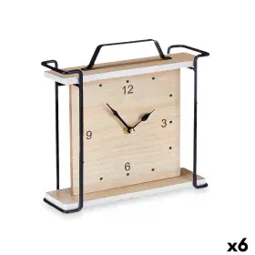 Table clock Black Metal MDF Wood 23 x 21 x 7 cm (6 Units) by Gift Decor, Desk & Shelf Clocks - Ref: S3631068, Price: 65,19 €,...