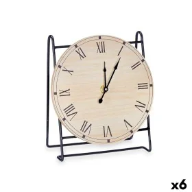 Horloge de table Noir Métal Bois MDF 19 x 21 x 9 cm (6 Unités) de Gift Decor, Pendulettes de bureau - Réf : S3631070, Prix : ...