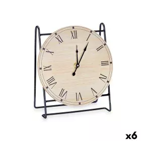 Horloge de table Noir Métal Bois MDF 19 x 21 x 9 cm (6 Unités) de Gift Decor, Pendulettes de bureau - Réf : S3631070, Prix : ...