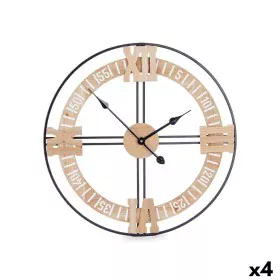 Reloj de Pared Negro Metal Madera MDF 60 x 60 x 5 cm (4 Unidades) de Gift Decor, Relojes de pared - Ref: S3631078, Precio: 84...