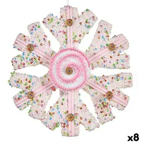 Adorno Navideño Copos de nieve Blanco Rosa 17 x 6 x 17 cm (8 Unidades) de Krist+, Navidad - Ref: S3631126, Precio: 64,83 €, D...