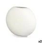 Vase Rond Blanc Céramique 40 x 34,5 x 16 cm (2 Unités) de Gift Decor, Vases - Réf : S3631151, Prix : 28,87 €, Remise : %