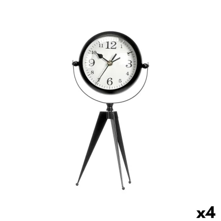 Table clock Tripod Black Metal 14 x 30 x 11 cm (4 Units) by Gift Decor, Desk & Shelf Clocks - Ref: S3631167, Price: 70,51 €, ...