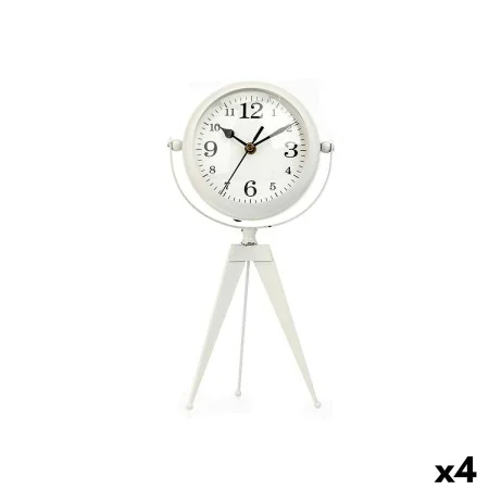 Table clock Tripod White Metal 14 x 30 x 11 cm (4 Units) by Gift Decor, Desk & Shelf Clocks - Ref: S3631179, Price: 77,84 €, ...