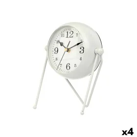 Table clock White Metal 18 x 21 x 12 cm (4 Units) by Gift Decor, Desk & Shelf Clocks - Ref: S3631183, Price: 62,22 €, Discoun...