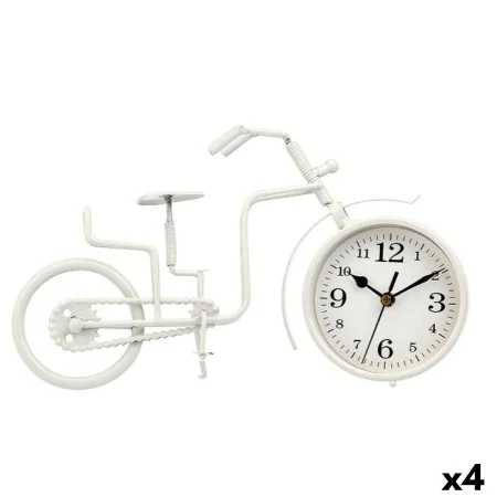 Table clock Bicycle White Metal 33 x 21 x 4 cm (4 Units) by Gift Decor, Desk & Shelf Clocks - Ref: S3631205, Price: 77,84 €, ...