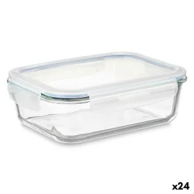 Boîte à lunch Transparent Silicone Verre Borosilicaté 640 ml 18,3 x 6,2 x 13,7 cm (24 Unités) de Vivalto, Stockage des alimen...