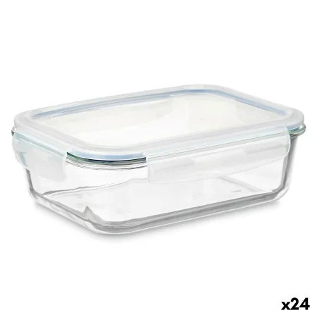 Lancheira Transparente Silicone Vidro de Borosilicato 640 ml 18,3 x 6,2 x 13,7 cm (24 Unidades) de Vivalto, Armazenamento de ...