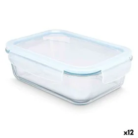 Lancheira Transparente Silicone Vidro de Borosilicato 1,5 L 24,5 x 7,6 x 19 cm (12 Unidades) de Vivalto, Armazenamento de ali...