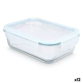 Lunch box Transparent Silicone Borosilicate Glass 1,5 L 24,5 x 7,6 x 19 cm (12 Units) by Vivalto, Food storage - Ref: S363127...