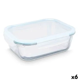 Porta pranzo Trasparente Silicone Vetro Borosilicato 2,2 L 27 x 9 x 22 cm (6 Unità) di Vivalto, Conservazione di alimenti - R...