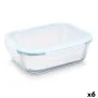 Fiambrera Transparente Silicona Vidrio de Borosilicato 2,2 L 27 x 9 x 22 cm (6 Unidades) de Vivalto, Almacenamiento de alimen...