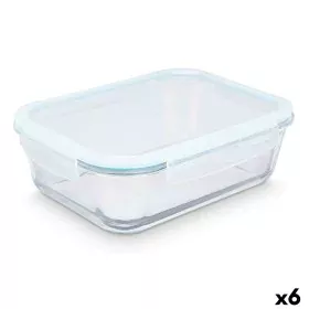 Fiambrera Transparente Silicona Vidrio de Borosilicato 2,8 L 29,5 x 9 x 22,8 cm (6 Unidades) de Vivalto, Almacenamiento de al...