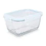 Fiambrera Transparente Silicona Vidrio de Borosilicato 950 ml 18 x 8,8 x 13,5 cm (12 Unidades) de Vivalto, Almacenamiento de ...