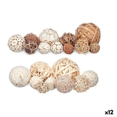 Set of Decorative Balls White Brown (12 Units) by Gift Decor, Ornaments - Ref: S3631320, Price: 51,65 €, Discount: %