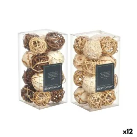 Conjunto de bolas decorativas Branco Castanho (12 Unidades) de Gift Decor, Adornos - Ref: S3631326, Preço: 36,75 €, Desconto: %