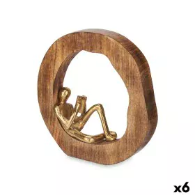 Figura Decorativa Leitura Dourado Metal 26 x 25 x 7 cm (6 Unidades) de Gift Decor, Colecionáveis - Ref: S3631445, Preço: 77,6...