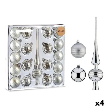 Set Adornos de Navidad Plateado PVC (4 Unidades) de Krist+, Navidad - Ref: S3631449, Precio: 41,08 €, Descuento: %