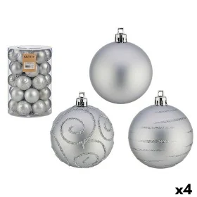 Conjunto de bolas de Natal Prateado PVC Ø 6 cm (4 Unidades) de Krist+, Natal - Ref: S3631467, Preço: 41,08 €, Desconto: %