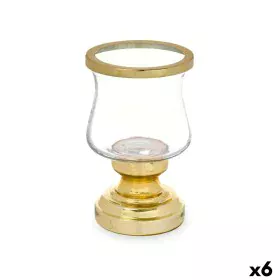 Bougeoir Verre Doré Acier 12 x 19,5 x 12 cm (6 Unités) de Gift Decor, Bougeoirs et chandeliers - Réf : S3631469, Prix : 32,95...