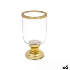 Bougeoir Verre Doré Acier 12 x 24,5 x 12 cm (6 Unités) de Gift Decor, Bougeoirs et chandeliers - Réf : S3631473, Prix : 40,28...