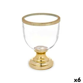 Kerzenschale Glas Gold Stahl 17,3 x 23,5 x 17,3 cm (6 Stück) von Gift Decor, Kerzenständer und Kerzenhalter - Ref: S3631475, ...