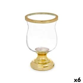 Bougeoir Verre Doré Acier 15,5 x 26 x 15,5 cm (6 Unités) de Gift Decor, Bougeoirs et chandeliers - Réf : S3631477, Prix : 55,...