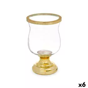 Candleholder Wineglass Golden Steel 15,5 x 26 x 15,5 cm (6 Units) by Gift Decor, Candelabras and candle holders - Ref: S36314...