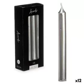 Ensemble de Bougies 2 x 2 x 20 cm Argenté (12 Unités) de Acorde, Bougies - Réf : S3631562, Prix : 32,20 €, Remise : %