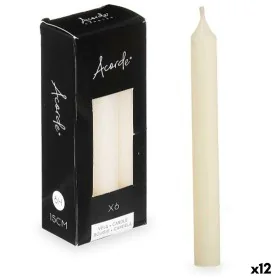 Ensemble de Bougies 2 x 2 x 15 cm Crème (12 Unités) de Acorde, Bougies - Réf : S3631566, Prix : 18,20 €, Remise : %