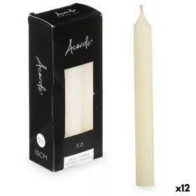 Set de Velas 2 x 2 x 15 cm Crema (12 Unidades) de Acorde, Velas - Ref: S3631566, Precio: 17,47 €, Descuento: %