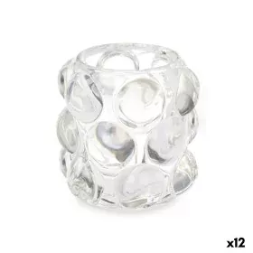 Bougeoir Microsphères Transparent Verre 8,4 x 9 x 8,4 cm (12 Unités) de Gift Decor, Bougeoirs et chandeliers - Réf : S3631668...