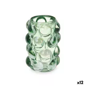 Bougeoir Microsphères Vert Verre 8,4 x 12,5 x 8,4 cm (12 Unités) de Gift Decor, Bougeoirs et chandeliers - Réf : S3631680, Pr...