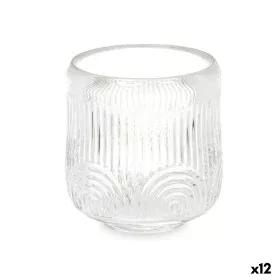 Bougeoir Rayures Transparent Verre 9 x 9,5 x 9 cm (12 Unités) de Gift Decor, Bougeoirs et chandeliers - Réf : S3631684, Prix ...