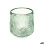 Castiçais Riscas Verde Cristal 9 x 9,5 x 9 cm (12 Unidades) de Gift Decor, Candelabros e suportes para velas - Ref: S3631688,...