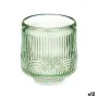 Bougeoir Rayures Vert Verre 7,5 x 7,8 x 7,5 cm (12 Unités) de Gift Decor, Bougeoirs et chandeliers - Réf : S3631696, Prix : 2...