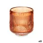 Portacandele Righe Arancio Cristallo 7,5 x 7,8 x 7,5 cm (12 Unità) di Gift Decor, Candelieri e portacandele - Rif: S3631698, ...