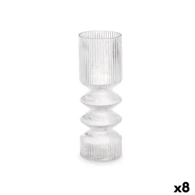 Vase Stripes Transparent Crystal 8 x 23 x 8 cm (8 Units) by Gift Decor, Vases - Ref: S3631700, Price: 56,31 €, Discount: %