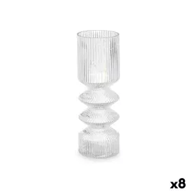 Vase Stripes Transparent Crystal 8 x 23 x 8 cm (8 Units) by Gift Decor, Vases - Ref: S3631700, Price: 57,44 €, Discount: %