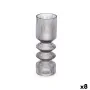 Jarrón Rayas Gris Cristal 8 x 23 x 8 cm (8 Unidades) de Gift Decor, Jarrones - Ref: S3631702, Precio: 57,44 €, Descuento: %