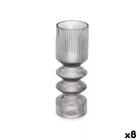 Vase Stripes Grey Crystal 8 x 23 x 8 cm (8 Units) by Gift Decor, Vases - Ref: S3631702, Price: 56,31 €, Discount: %