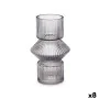 Jarrón Rayas Gris Cristal 9,5 x 16,5 x 9,5 cm (8 Unidades) de Gift Decor, Jarrones - Ref: S3631710, Precio: 43,92 €, Descuent...