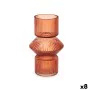 Vaso Riscas Laranja Cristal 9,5 x 16,5 x 9,5 cm (8 Unidades) de Gift Decor, Jarrões - Ref: S3631714, Preço: 44,64 €, Desconto: %