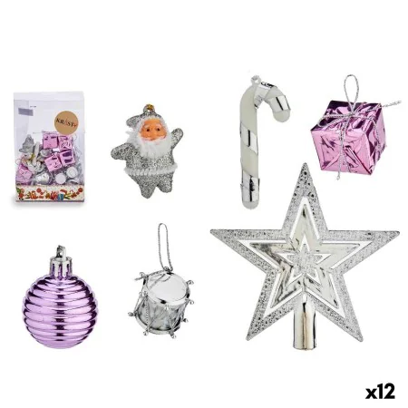 Ensemble Décorations de Noël Violet Argenté PVC (12 Unités) de Krist+, Noël - Réf : S3631716, Prix : 46,69 €, Remise : %