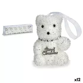 Christmas Decorations Set Bear Silver White 5,5 x 7 x 5,5 cm (12 Units) by Krist+, Christmas - Ref: S3631732, Price: 40,47 €,...